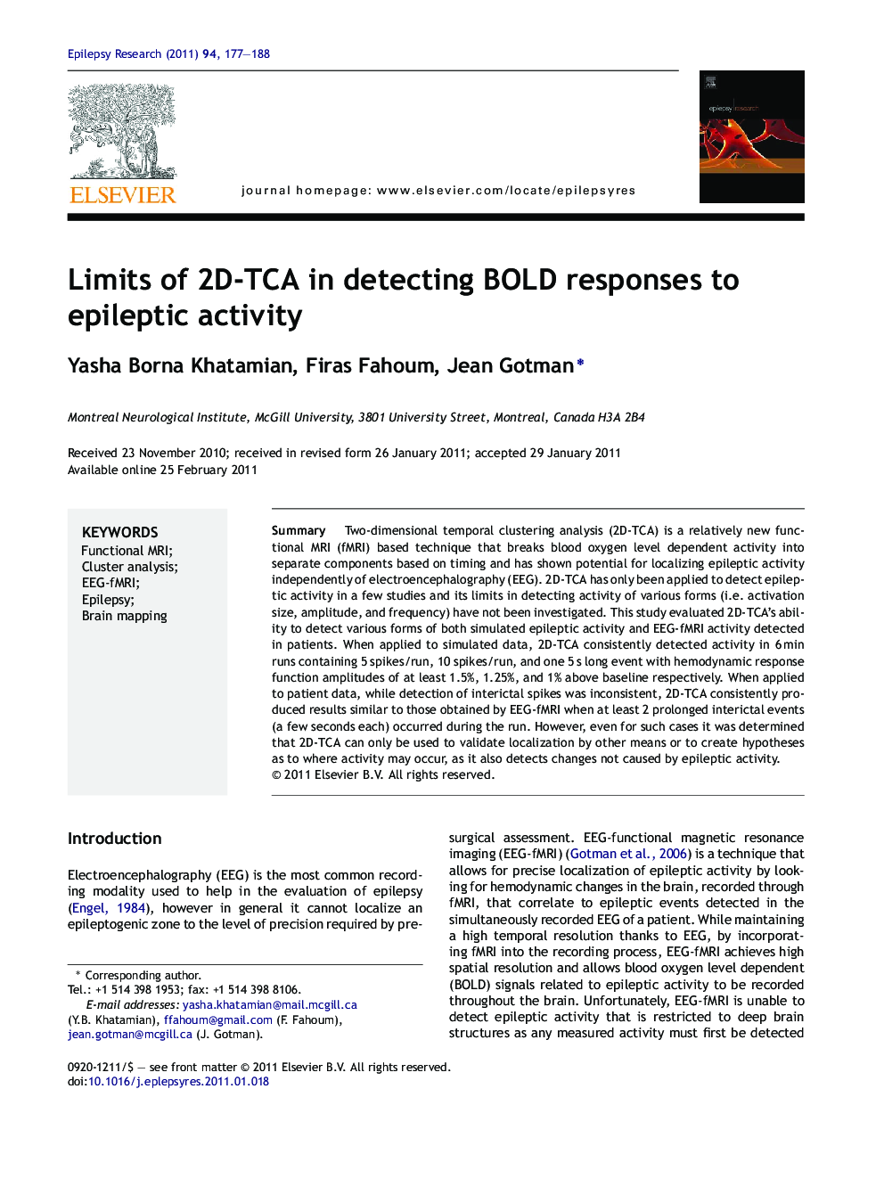 Limits of 2D-TCA in detecting BOLD responses to epileptic activity