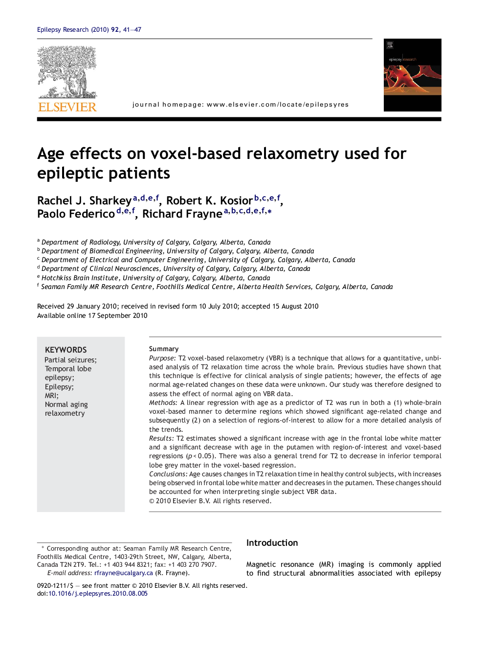 Age effects on voxel-based relaxometry used for epileptic patients