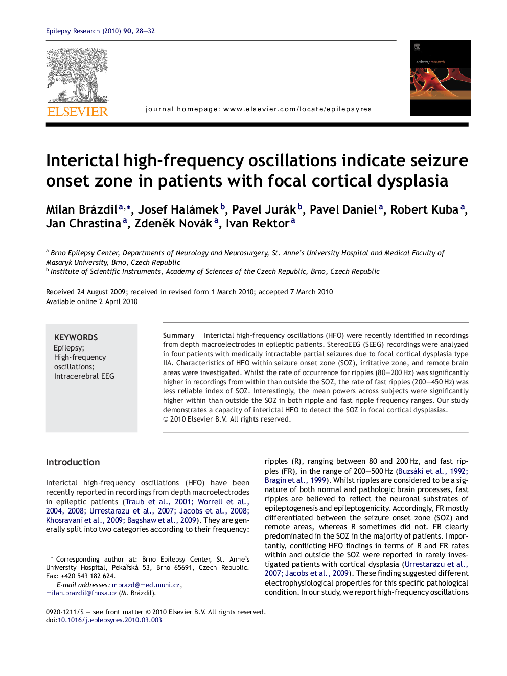 Interictal high-frequency oscillations indicate seizure onset zone in patients with focal cortical dysplasia