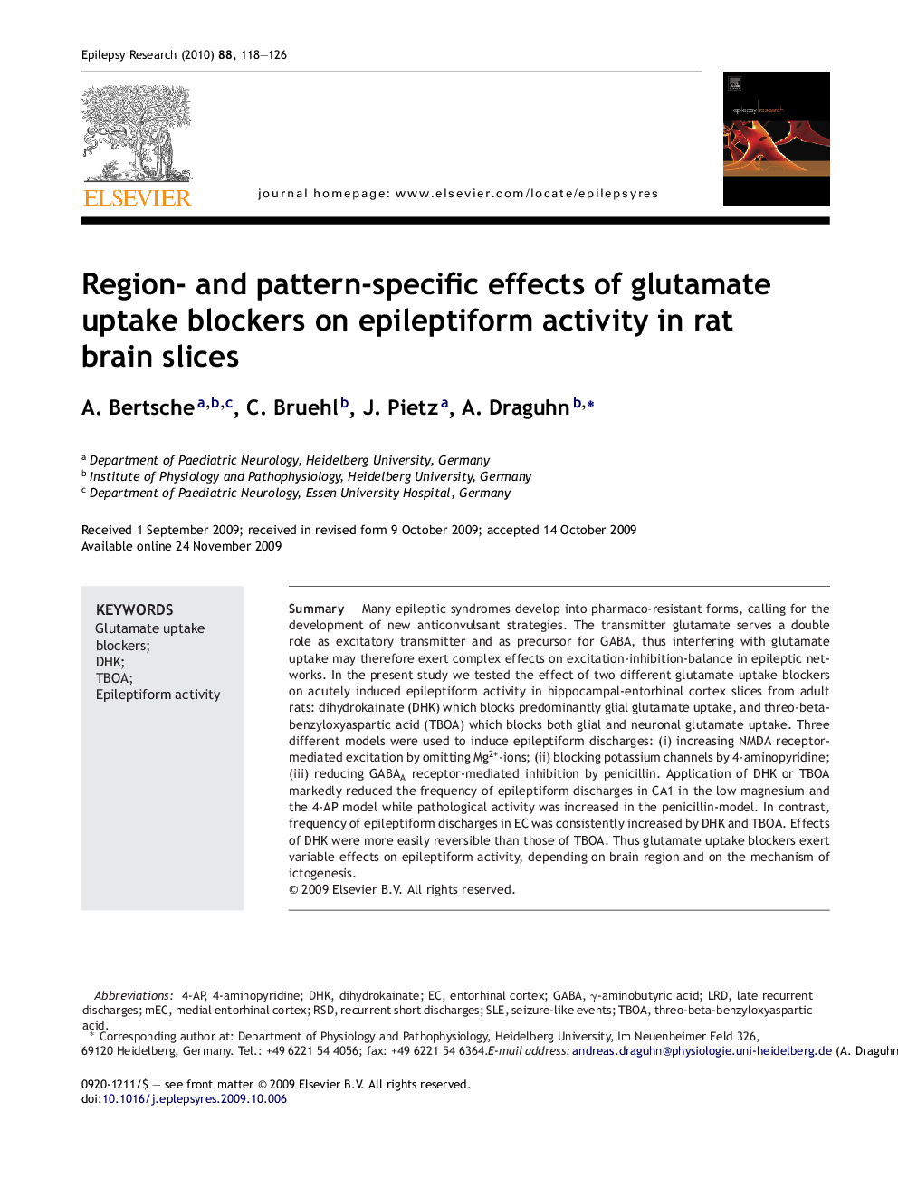 Region- and pattern-specific effects of glutamate uptake blockers on epileptiform activity in rat brain slices