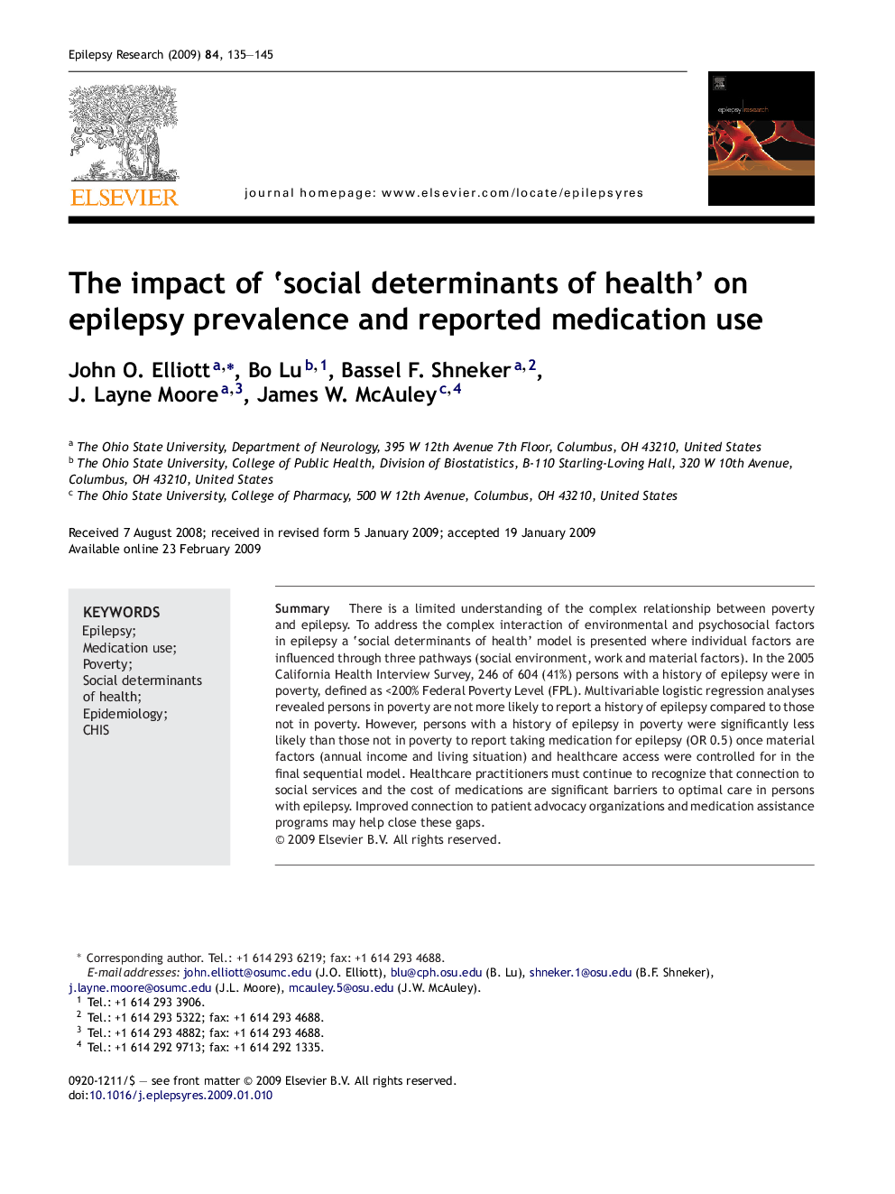 The impact of ‘social determinants of health’ on epilepsy prevalence and reported medication use