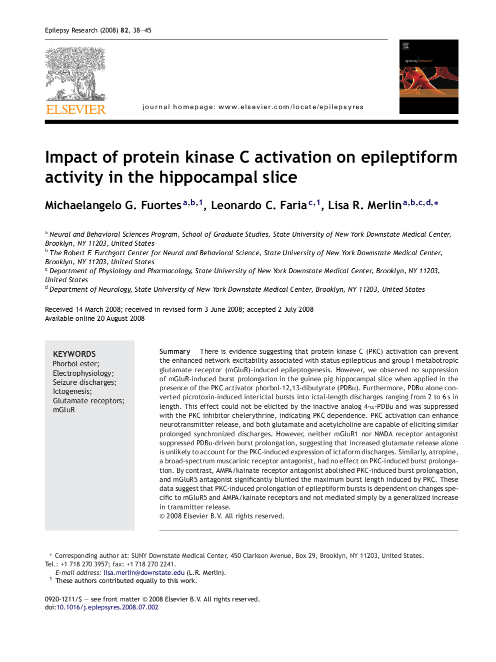 Impact of protein kinase C activation on epileptiform activity in the hippocampal slice