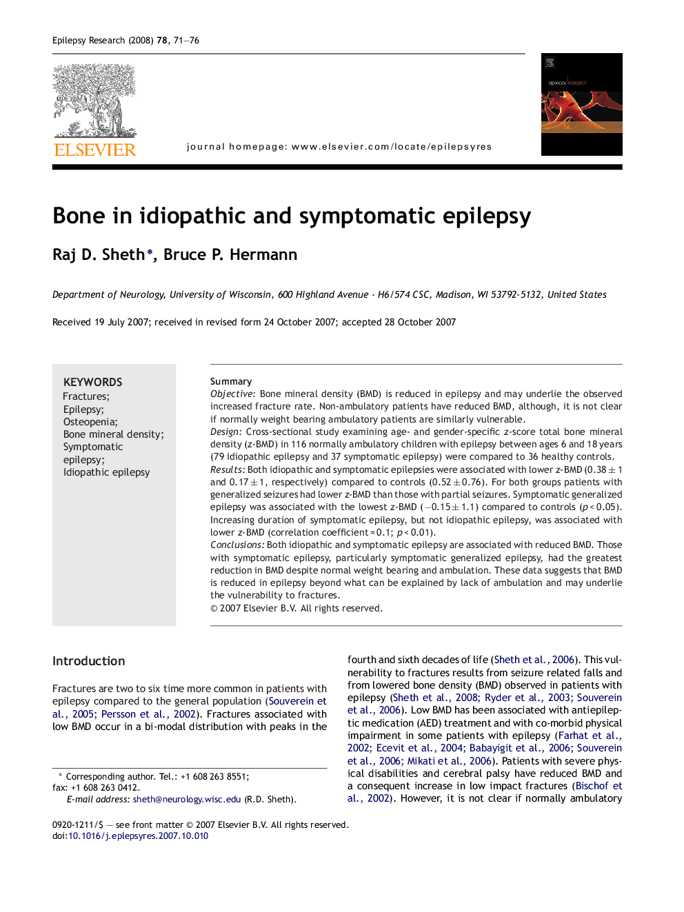 Bone in idiopathic and symptomatic epilepsy