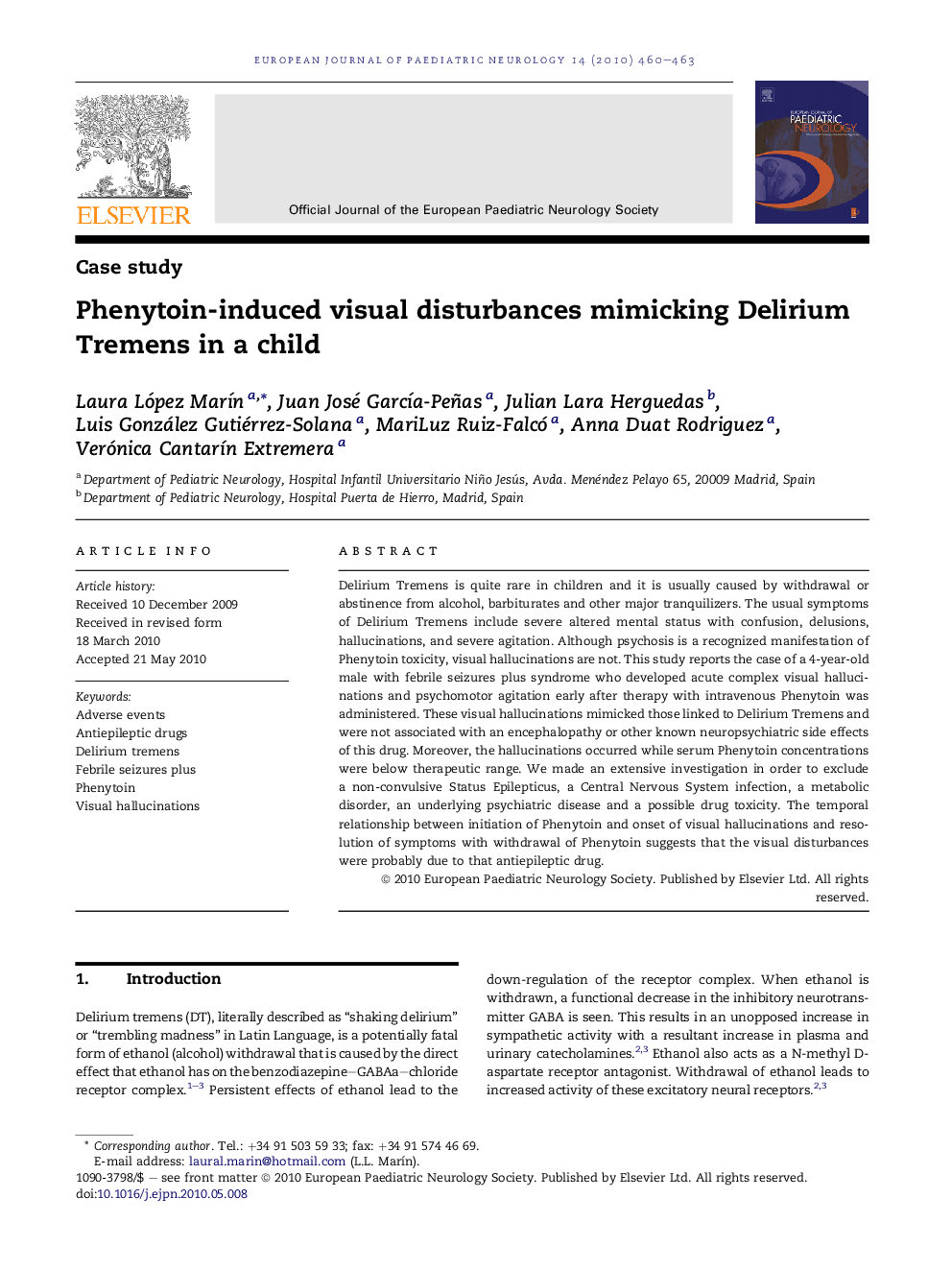 Phenytoin-induced visual disturbances mimicking Delirium Tremens in a child