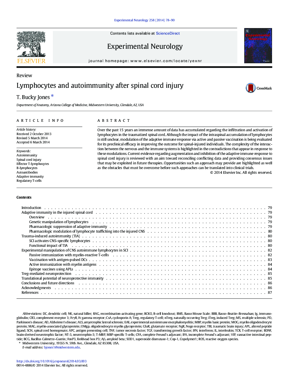 Lymphocytes and autoimmunity after spinal cord injury