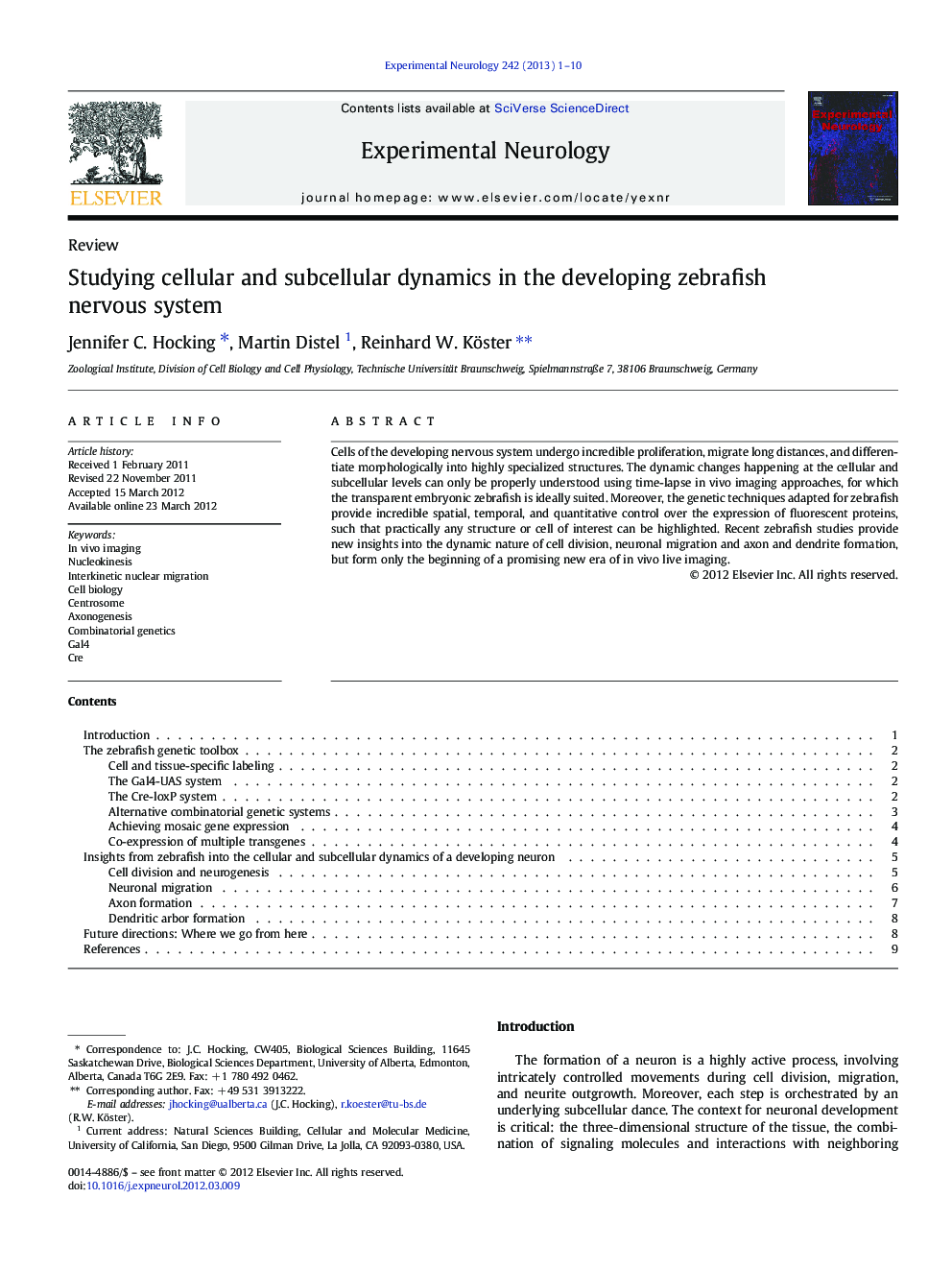 Studying cellular and subcellular dynamics in the developing zebrafish nervous system