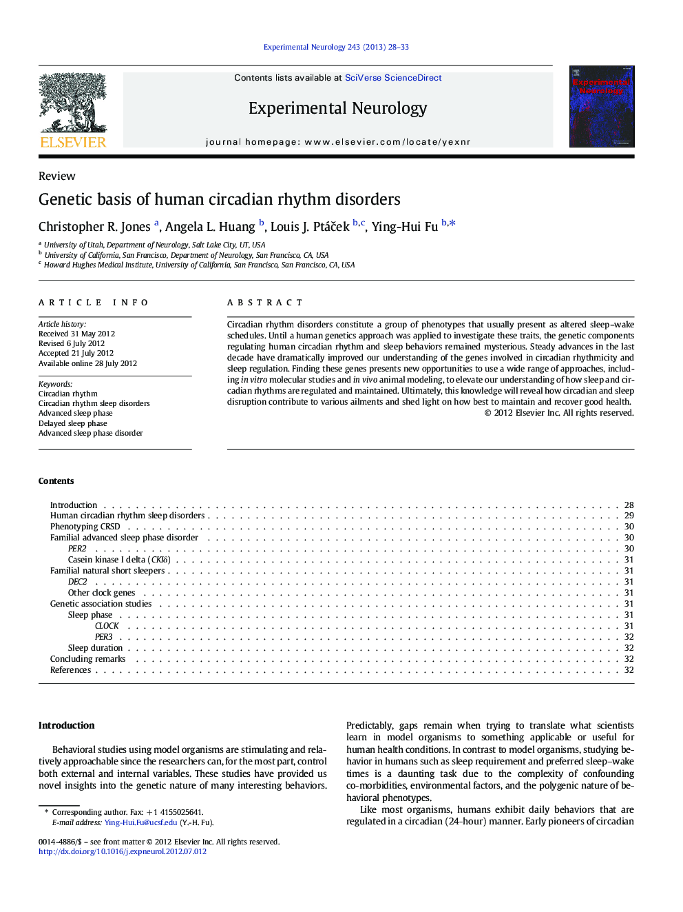 Genetic basis of human circadian rhythm disorders