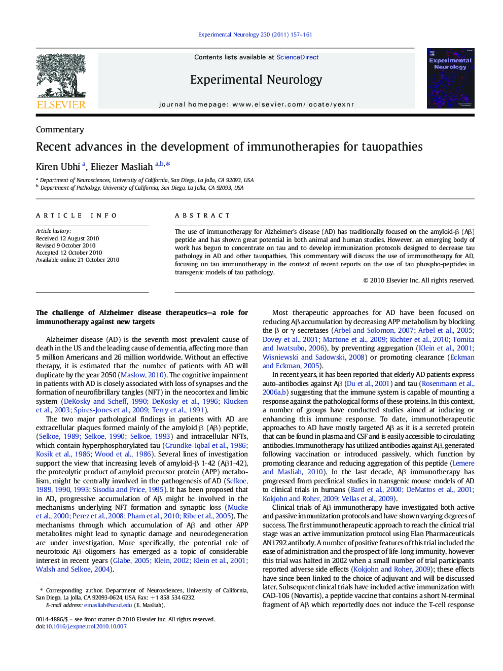 Recent advances in the development of immunotherapies for tauopathies