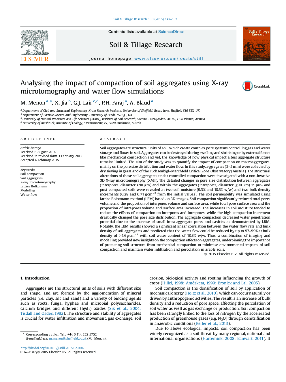 Analysing the impact of compaction of soil aggregates using X-ray microtomography and water flow simulations