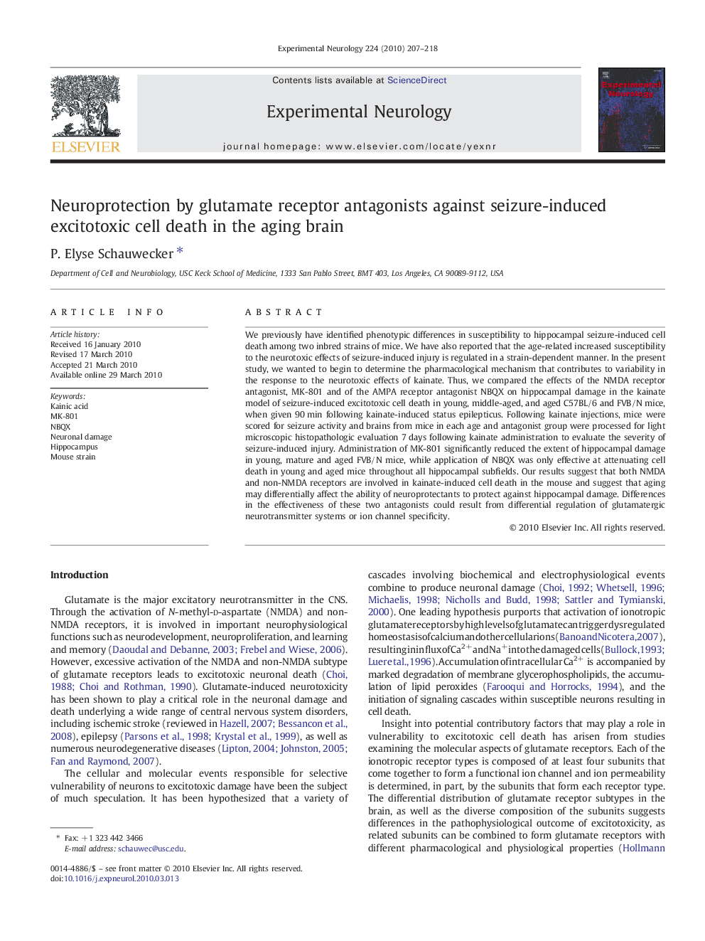 Neuroprotection by glutamate receptor antagonists against seizure-induced excitotoxic cell death in the aging brain