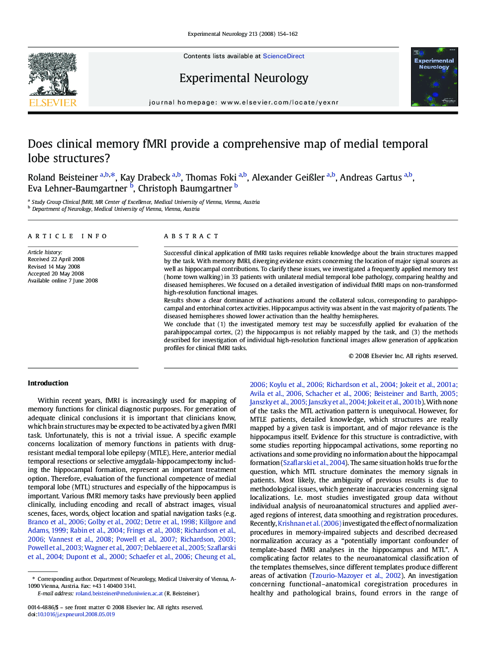 Does clinical memory fMRI provide a comprehensive map of medial temporal lobe structures?