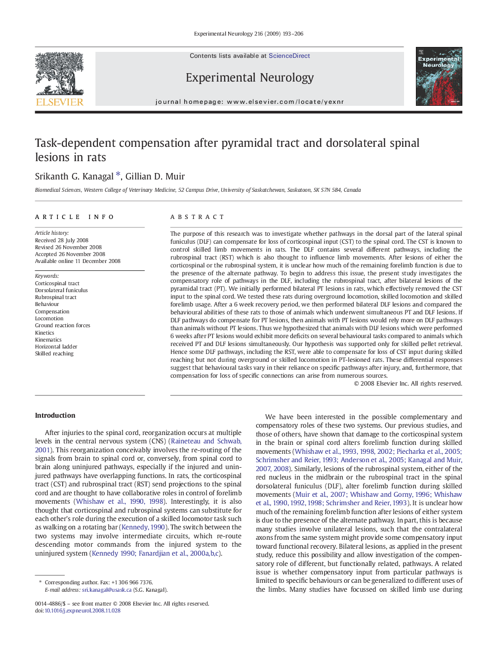 Task-dependent compensation after pyramidal tract and dorsolateral spinal lesions in rats