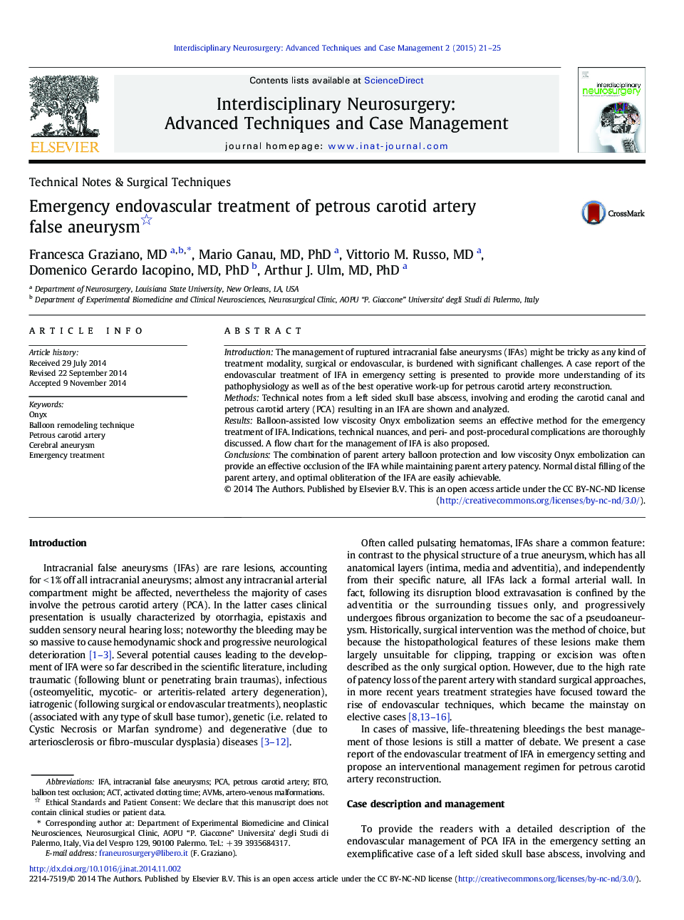 Emergency endovascular treatment of petrous carotid artery false aneurysm 