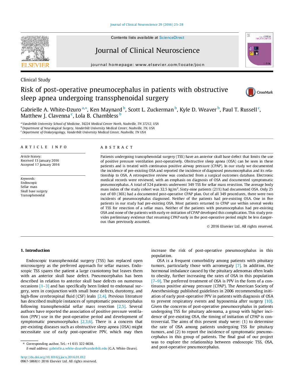 خطر pneumocephalus بعد از عمل در بیماران مبتلا به آپنه انسدادی خواب تحت عمل جراحی ترانساسفنوئیدال