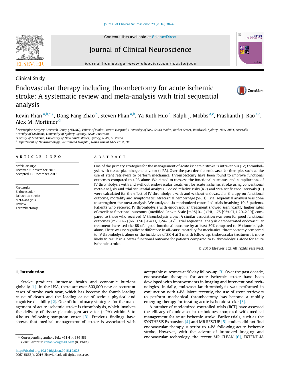 Endovascular therapy including thrombectomy for acute ischemic stroke: A systematic review and meta-analysis with trial sequential analysis