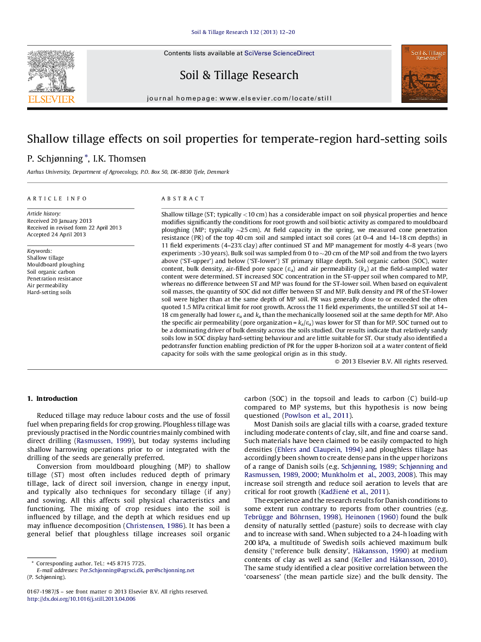 Shallow tillage effects on soil properties for temperate-region hard-setting soils