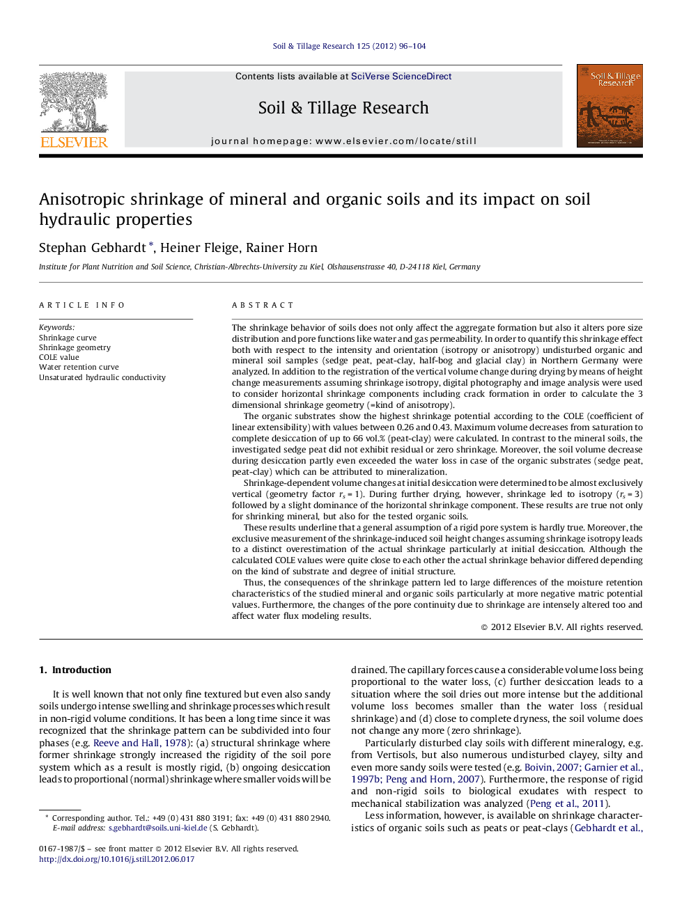 Anisotropic shrinkage of mineral and organic soils and its impact on soil hydraulic properties