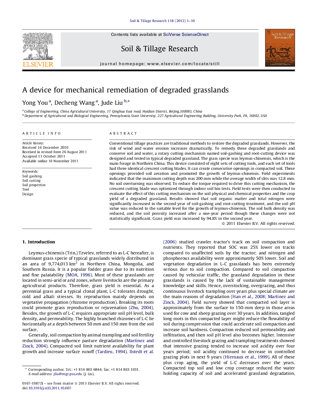 A device for mechanical remediation of degraded grasslands