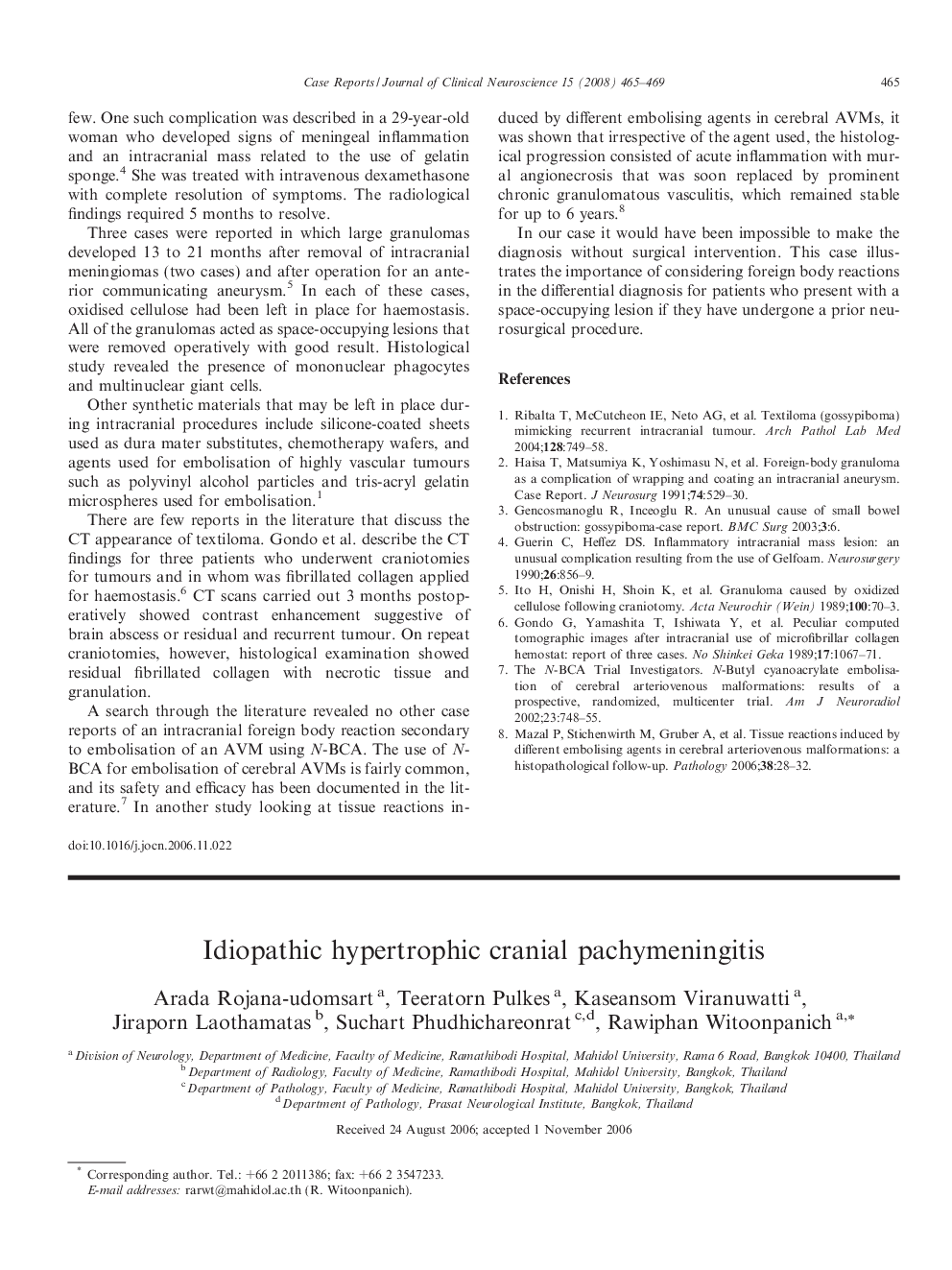 Idiopathic hypertrophic cranial pachymeningitis