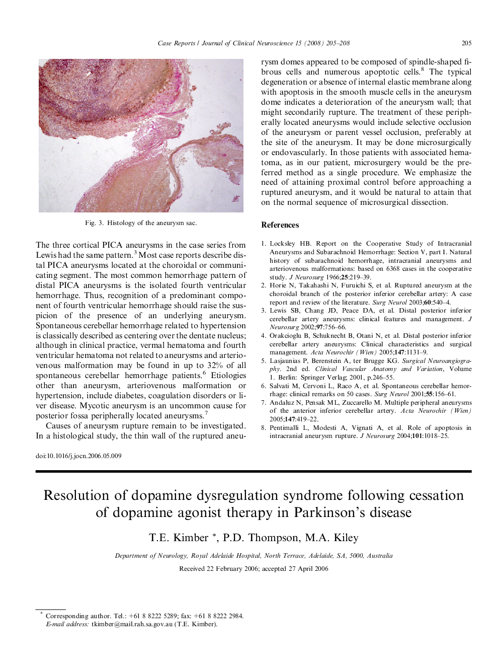 Resolution of dopamine dysregulation syndrome following cessation of dopamine agonist therapy in Parkinson’s disease