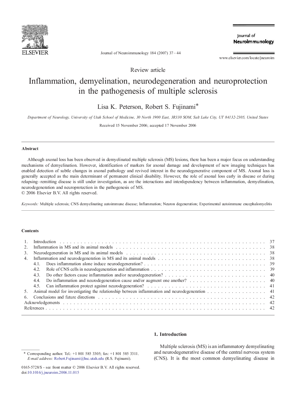 Inflammation, demyelination, neurodegeneration and neuroprotection in the pathogenesis of multiple sclerosis