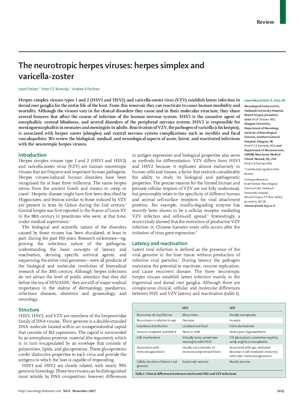 The neurotropic herpes viruses: herpes simplex and varicella-zoster