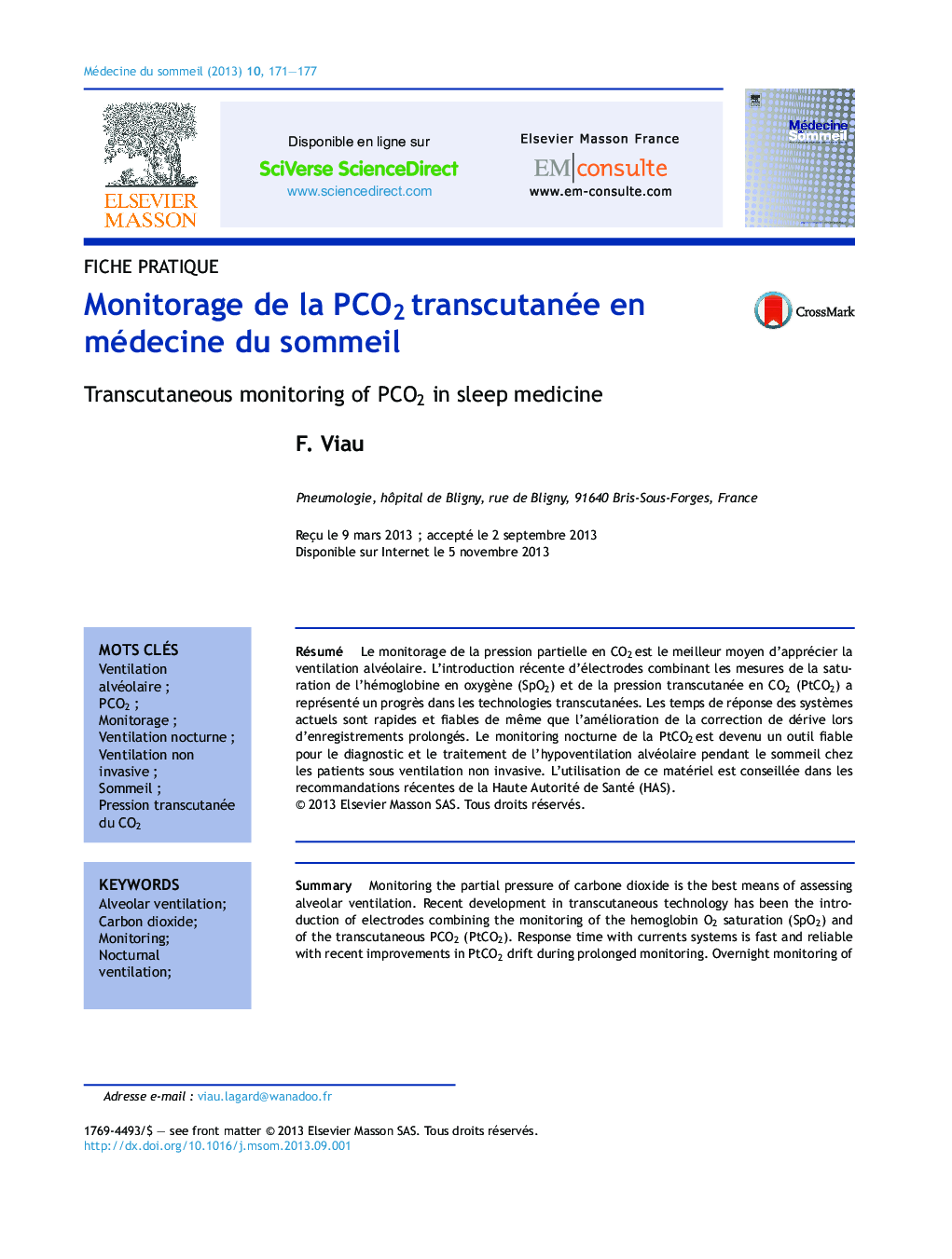Monitorage de la PCO2Â transcutanée en médecine du sommeil