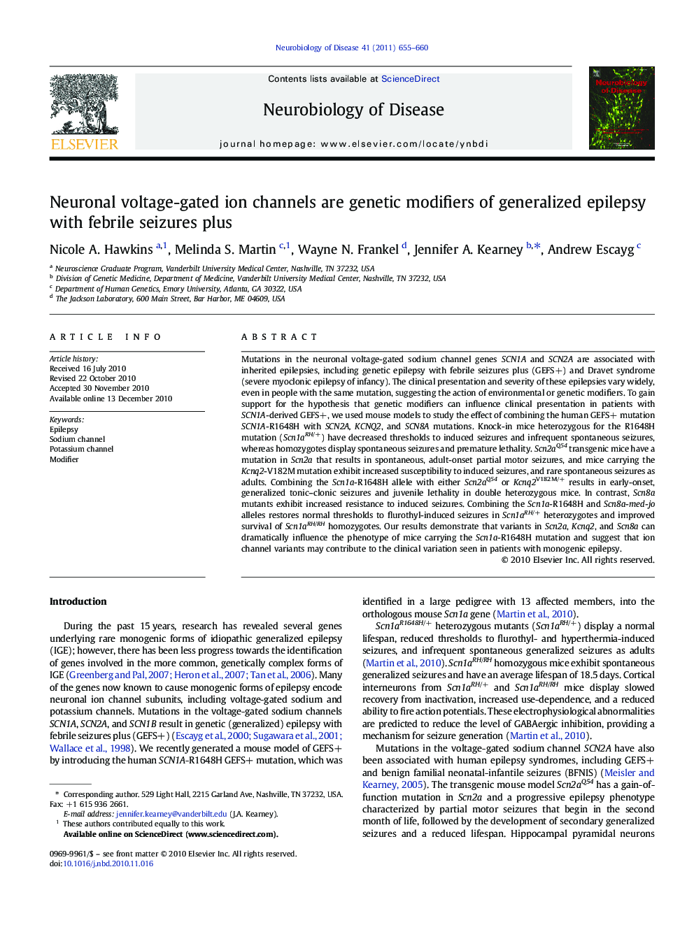 Neuronal voltage-gated ion channels are genetic modifiers of generalized epilepsy with febrile seizures plus