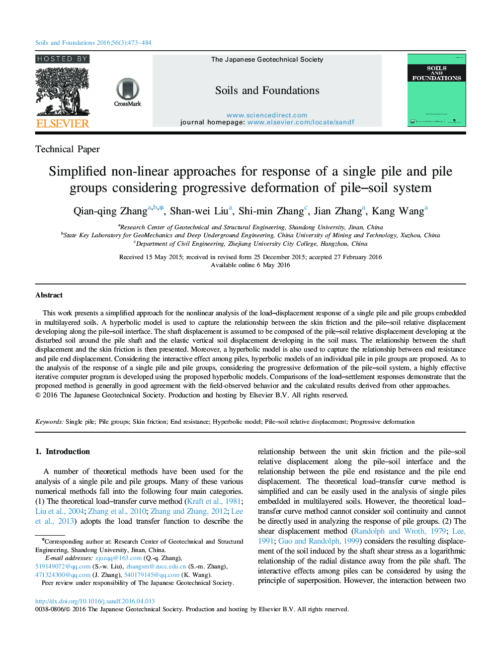 Simplified non-linear approaches for response of a single pile and pile groups considering progressive deformation of pile-soil system