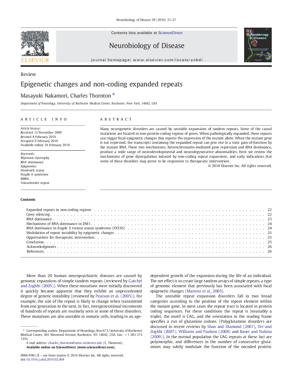 Epigenetic changes and non-coding expanded repeats