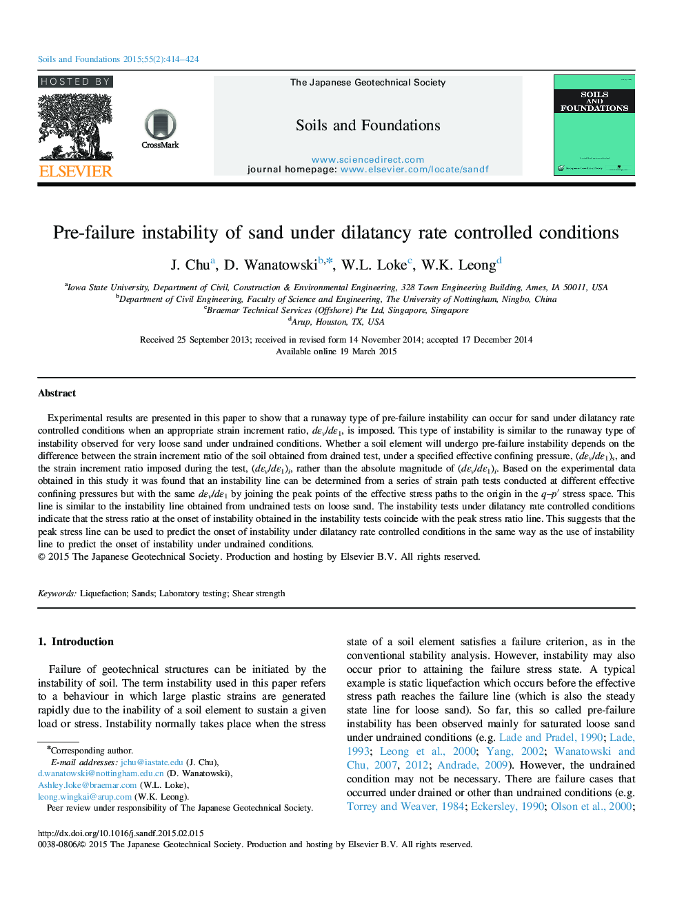 Pre-failure instability of sand under dilatancy rate controlled conditions 