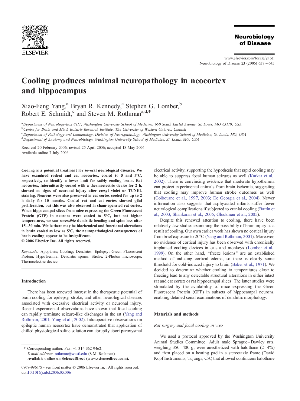 Cooling produces minimal neuropathology in neocortex and hippocampus