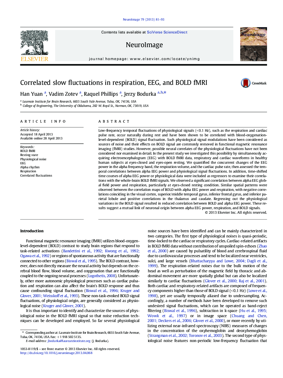 Correlated slow fluctuations in respiration, EEG, and BOLD fMRI