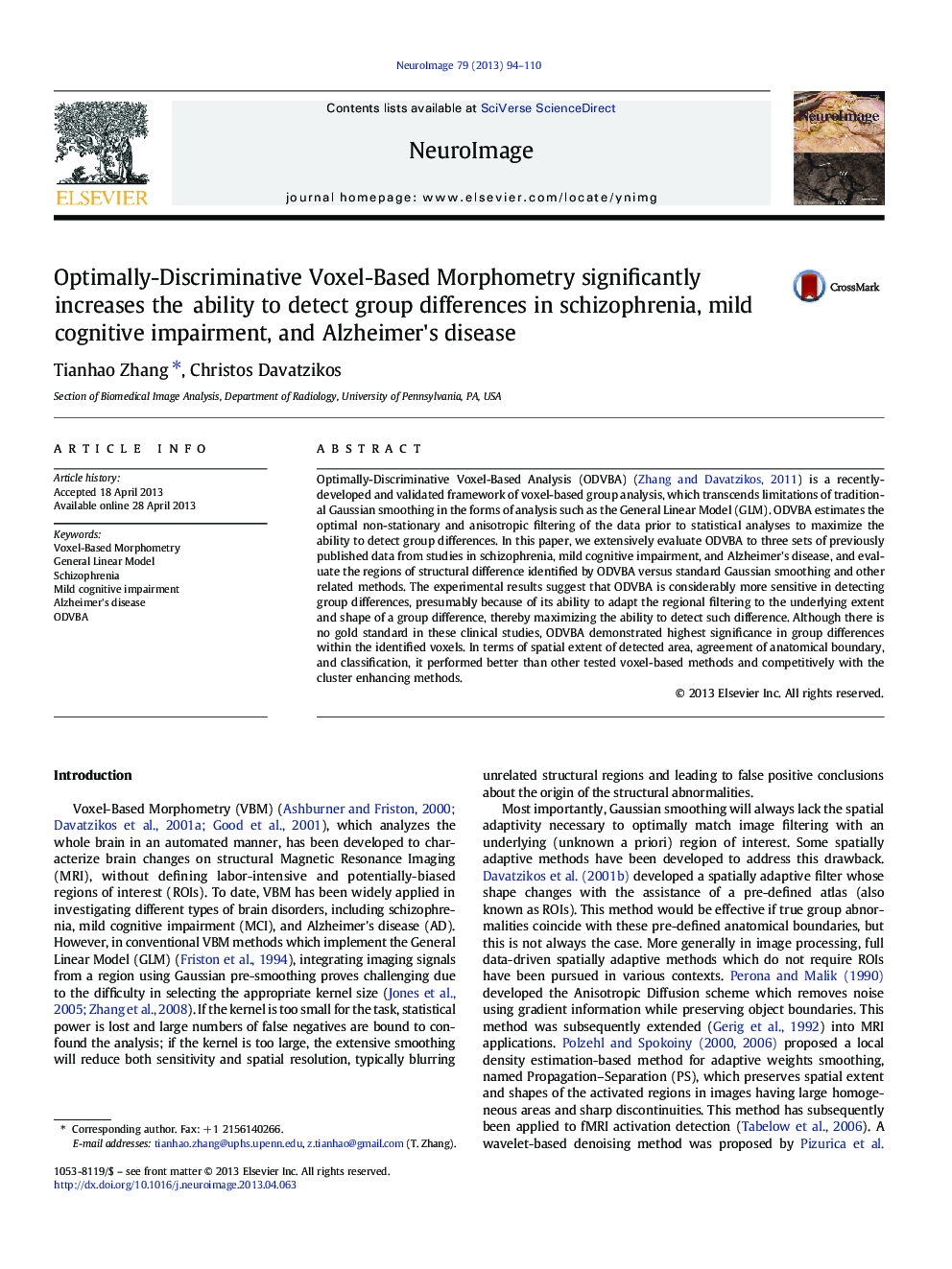 Optimally-Discriminative Voxel-Based Morphometry significantly increases the ability to detect group differences in schizophrenia, mild cognitive impairment, and Alzheimer's disease