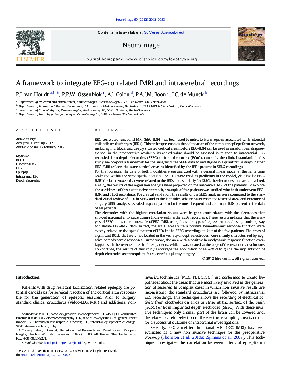 A framework to integrate EEG-correlated fMRI and intracerebral recordings