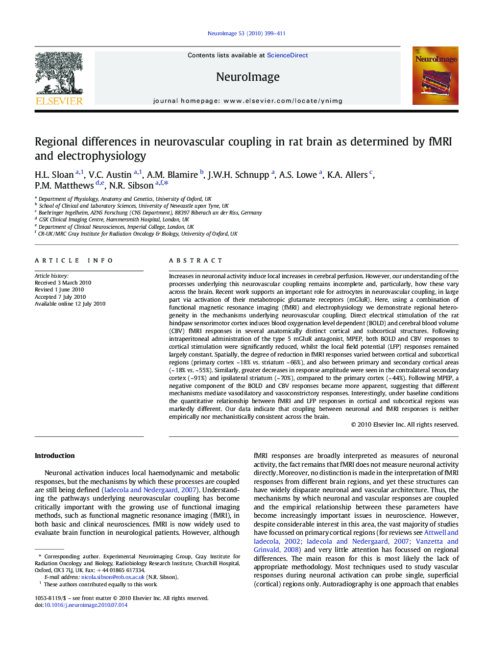 Regional differences in neurovascular coupling in rat brain as determined by fMRI and electrophysiology