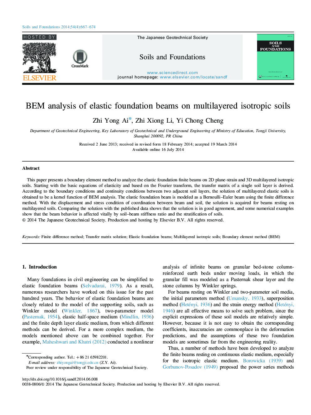 BEM analysis of elastic foundation beams on multilayered isotropic soils 