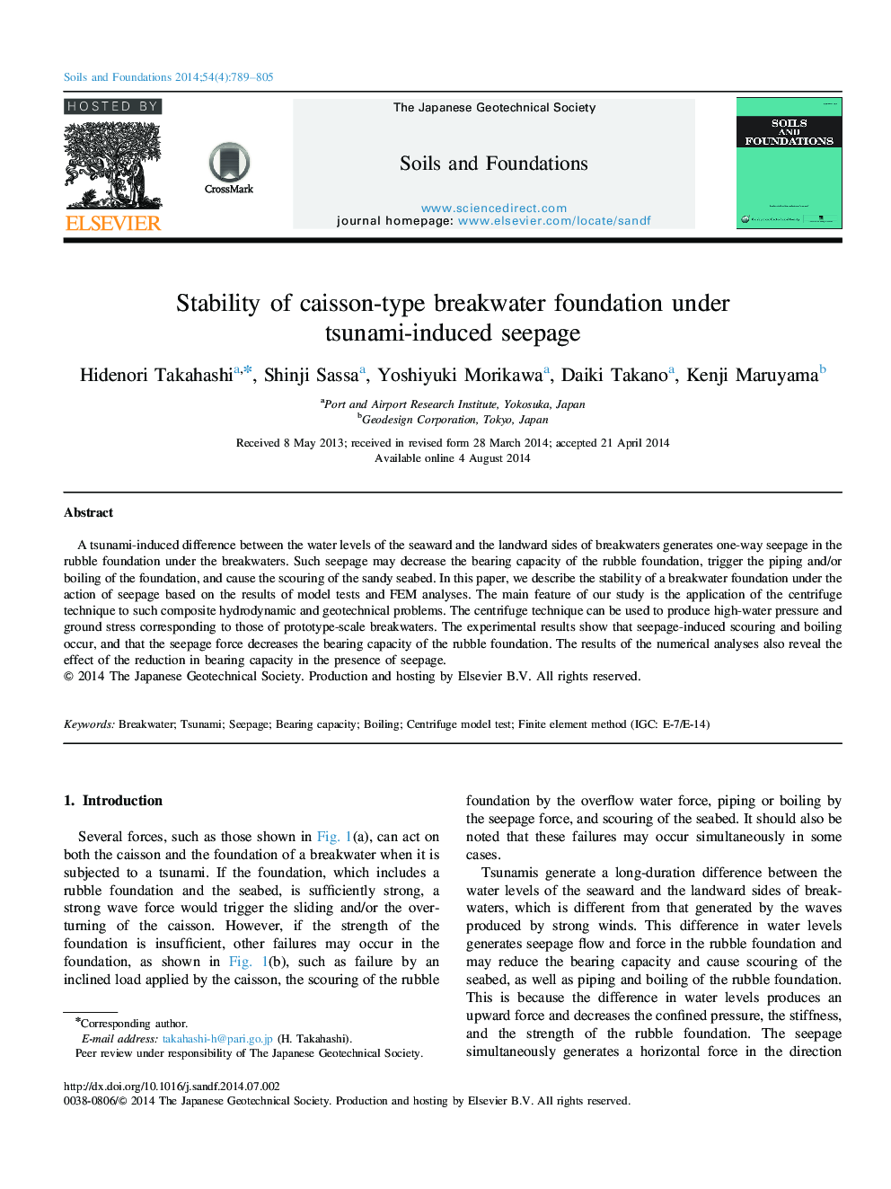 Stability of caisson-type breakwater foundation under tsunami-induced seepage 