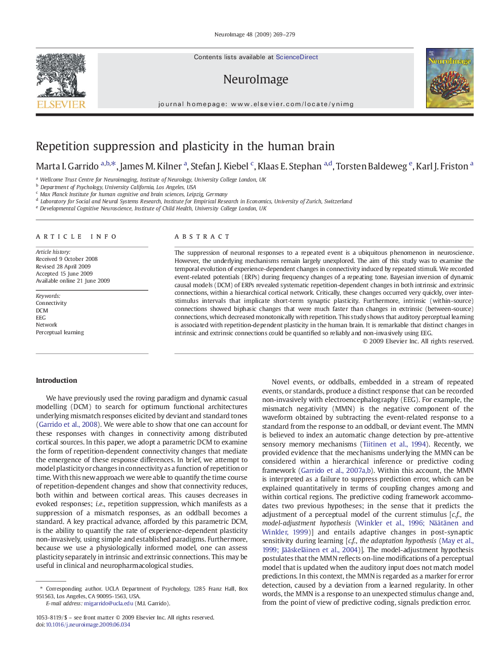 Repetition suppression and plasticity in the human brain