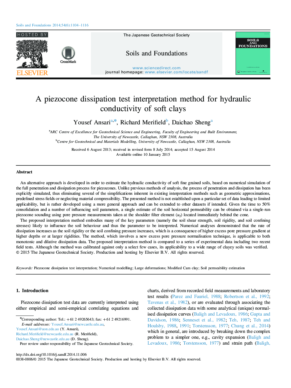 A piezocone dissipation test interpretation method for hydraulic conductivity of soft clays 