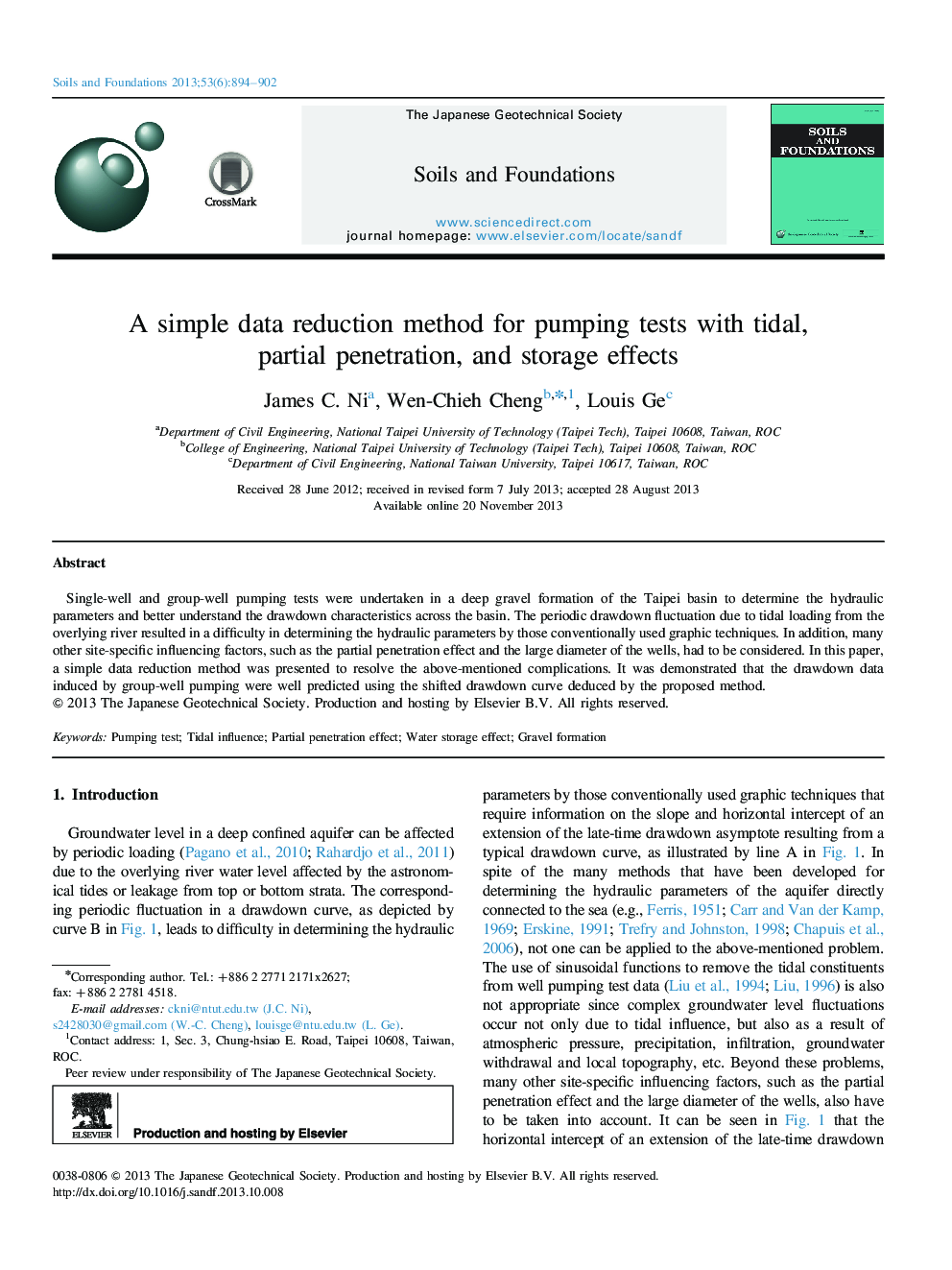 A simple data reduction method for pumping tests with tidal, partial penetration, and storage effects 