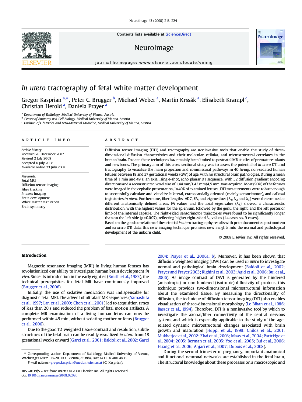 In utero tractography of fetal white matter development