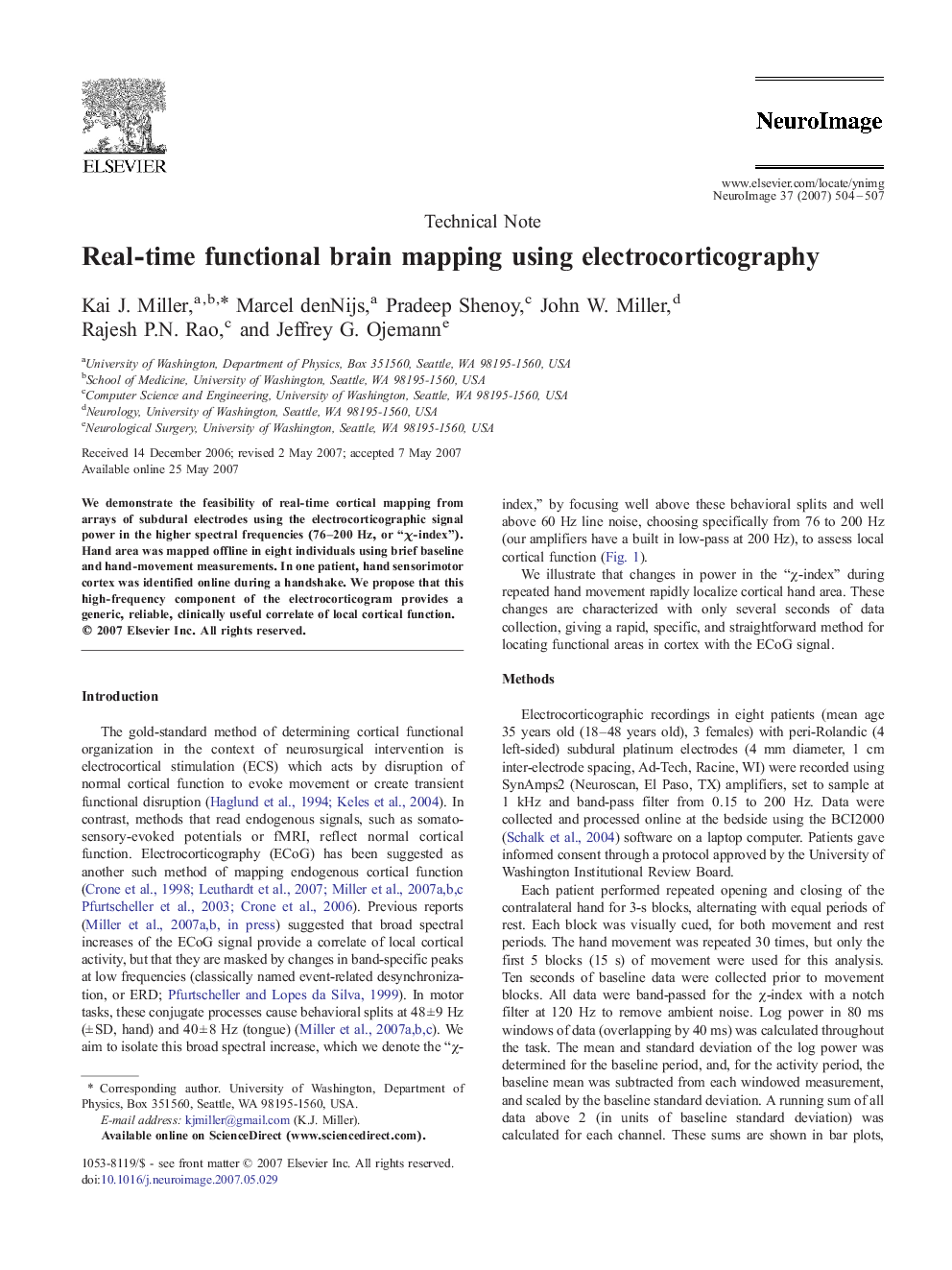 Real-time functional brain mapping using electrocorticography