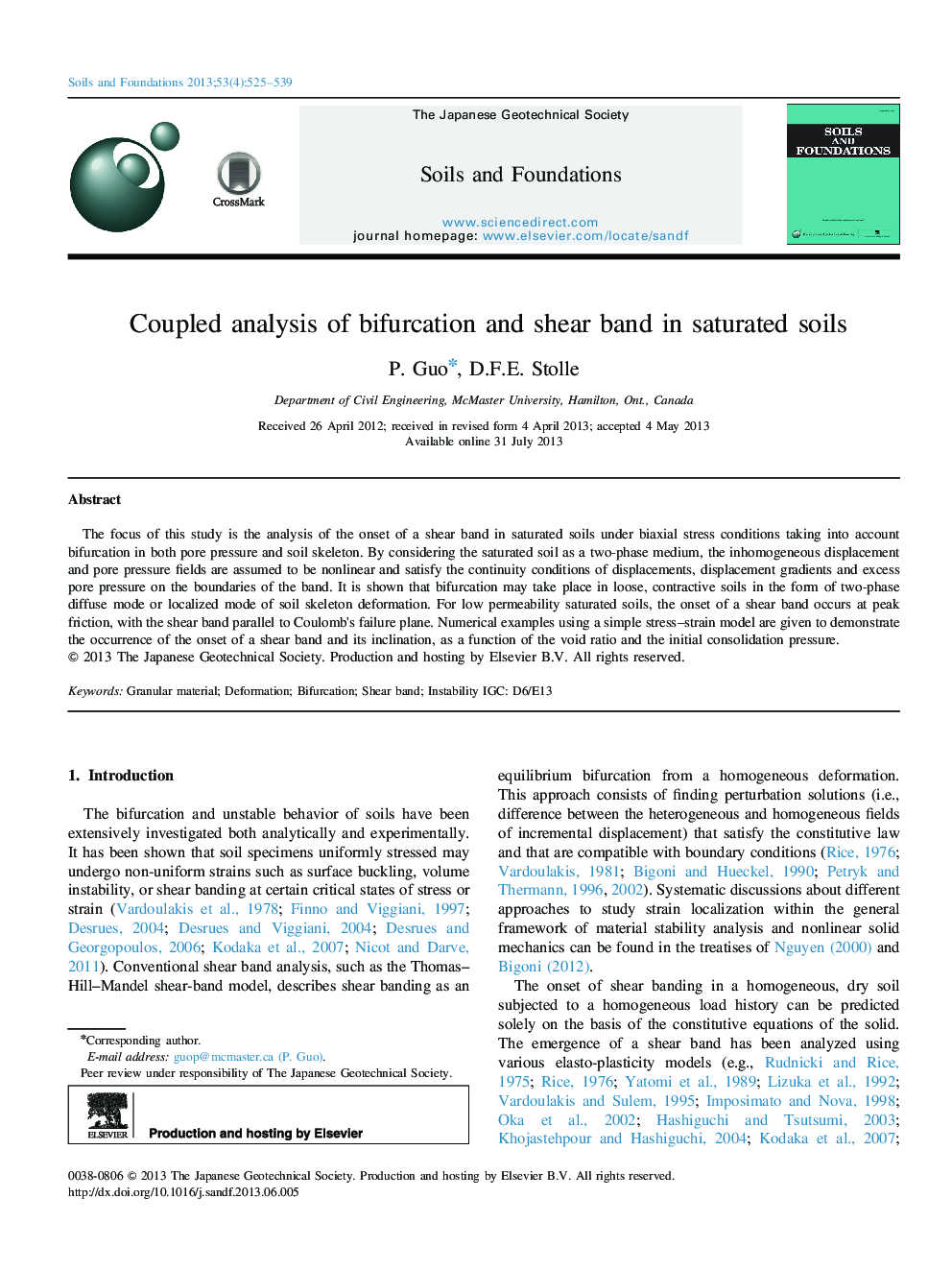 Coupled analysis of bifurcation and shear band in saturated soils 