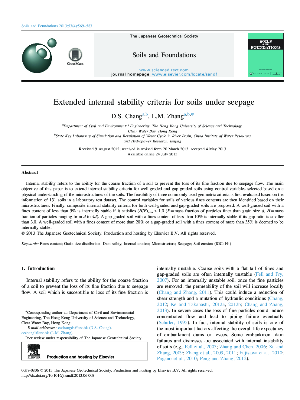 Extended internal stability criteria for soils under seepage 