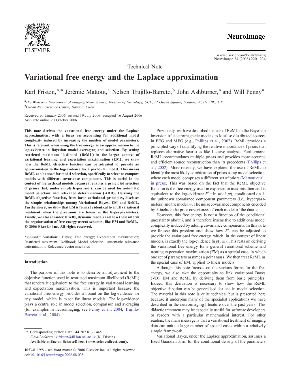 Variational free energy and the Laplace approximation