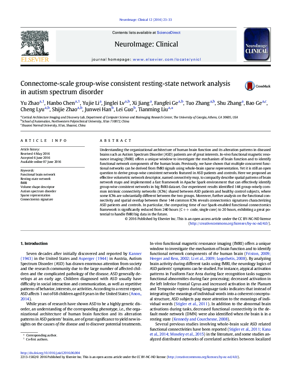 Connectome-scale group-wise consistent resting-state network analysis in autism spectrum disorder