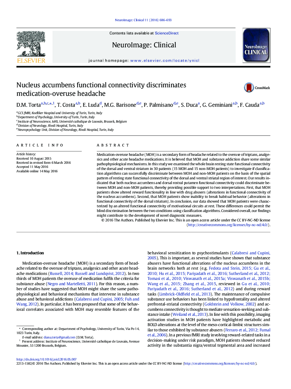 Nucleus accumbens functional connectivity discriminates medication-overuse headache