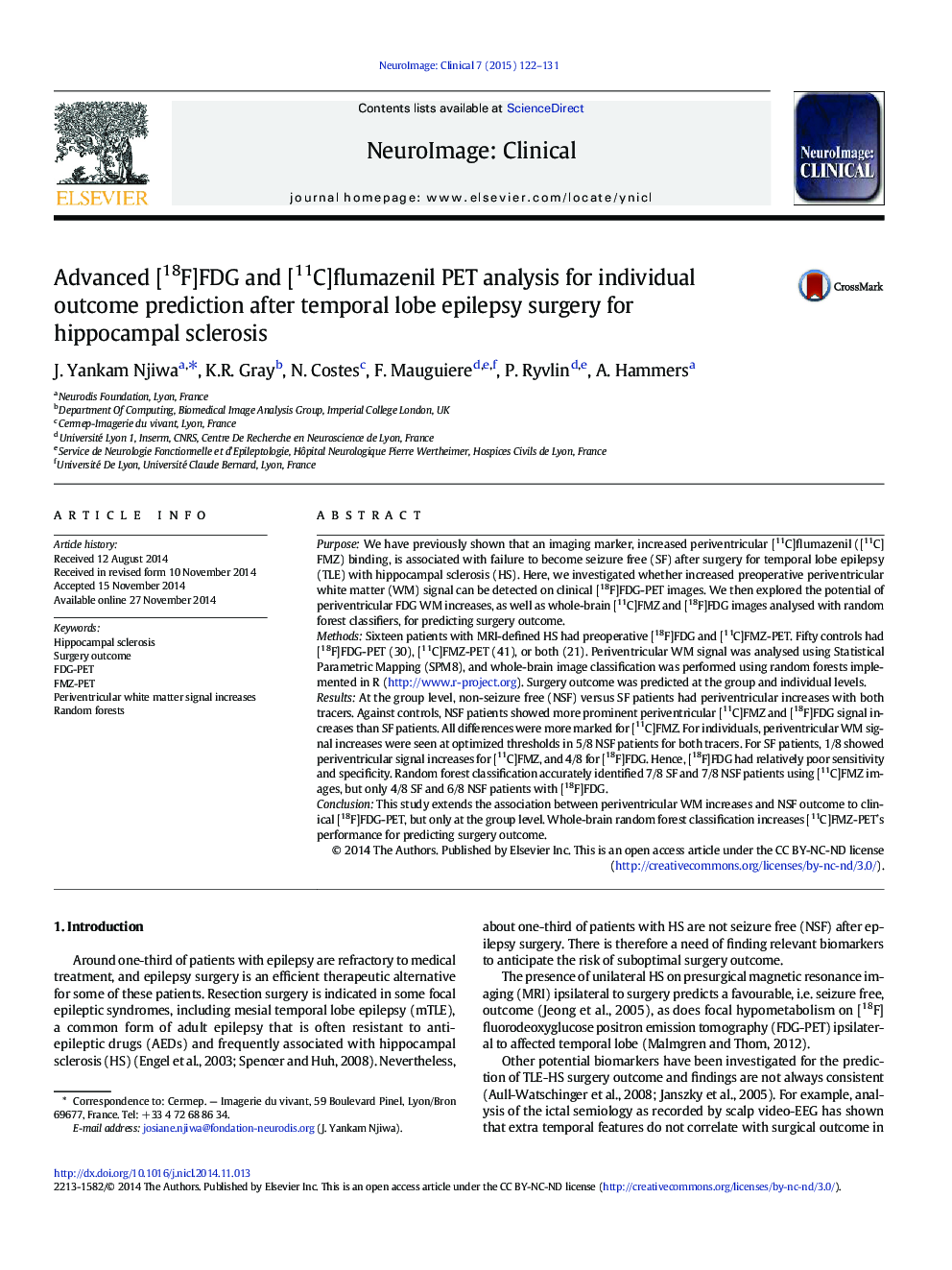 Advanced [18F]FDG and [11C]flumazenil PET analysis for individual outcome prediction after temporal lobe epilepsy surgery for hippocampal sclerosis