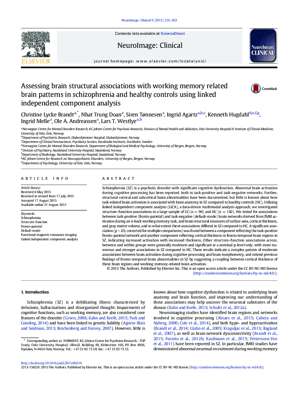 Assessing brain structural associations with working memory related brain patterns in schizophrenia and healthy controls using linked independent component analysis